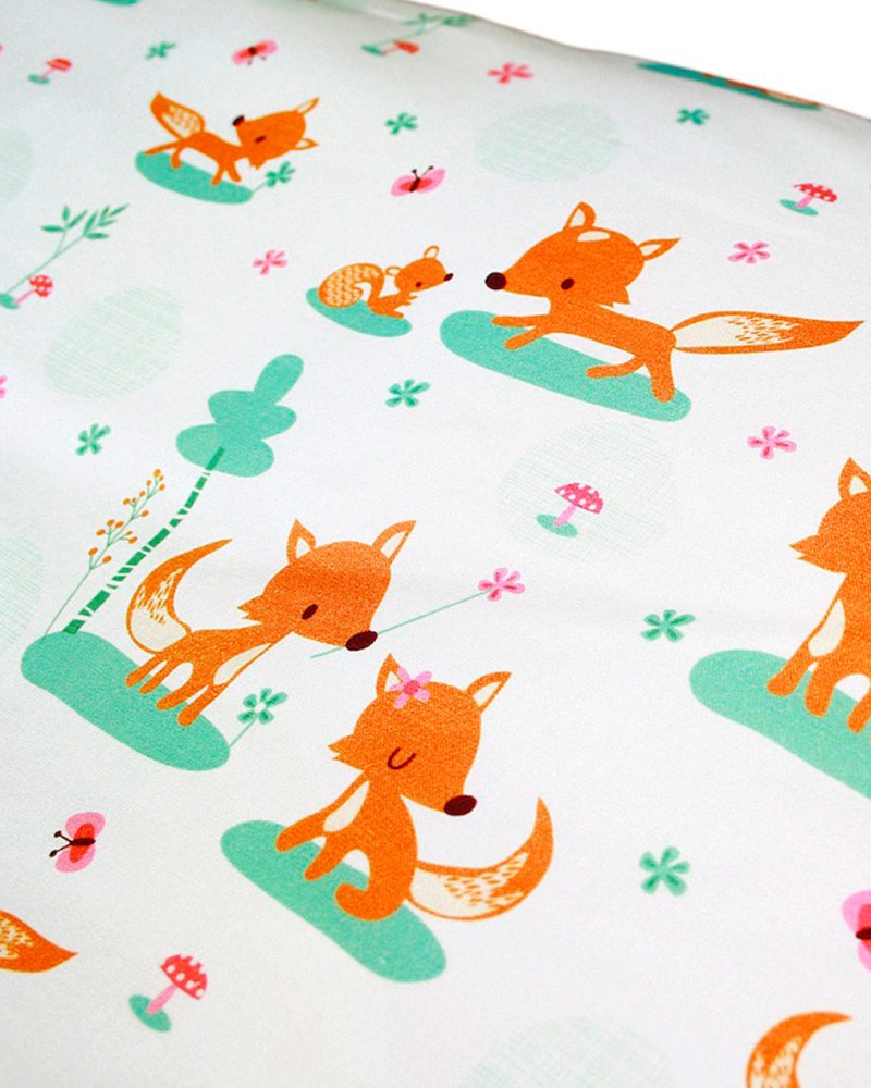Wickelauflage Groß "Sweet Foxes" - 85x75 cm
